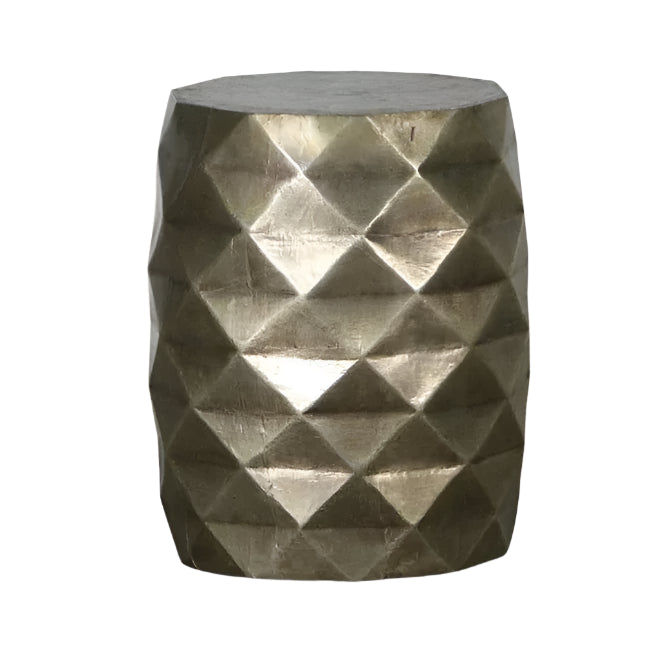 Diamond Side Table/Stool - Aged Silver