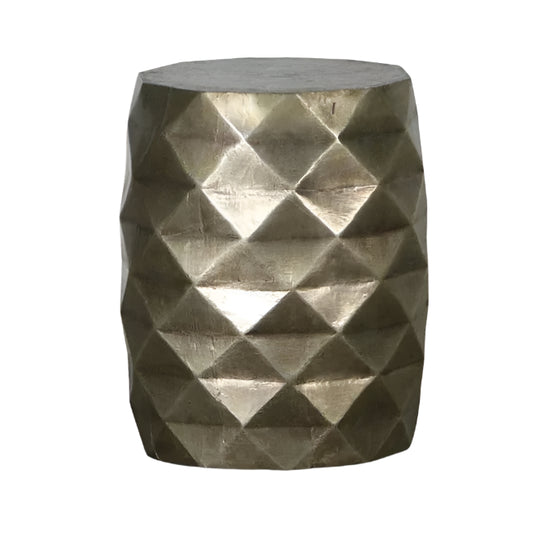 Diamond Side Table/Stool - Aged Silver