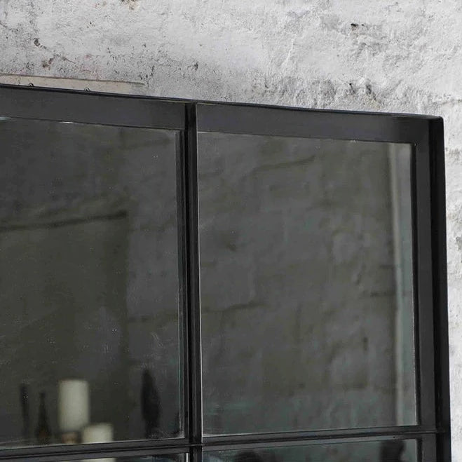 Loft Black Iron Floor Mirror – 8 block