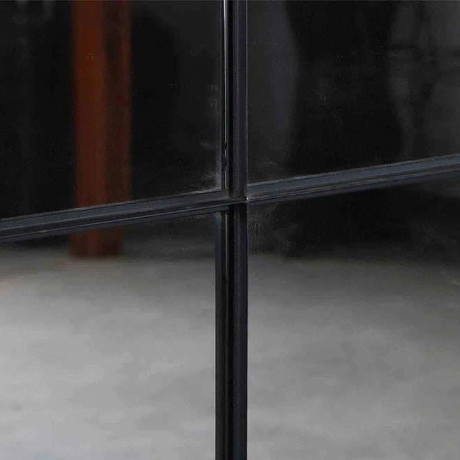 Loft Black Iron Floor Mirror – 8 block