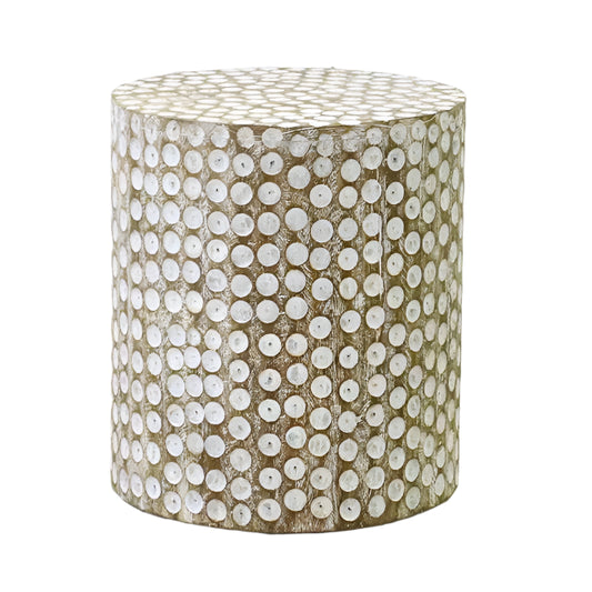 Dot Side Table - Distressed White