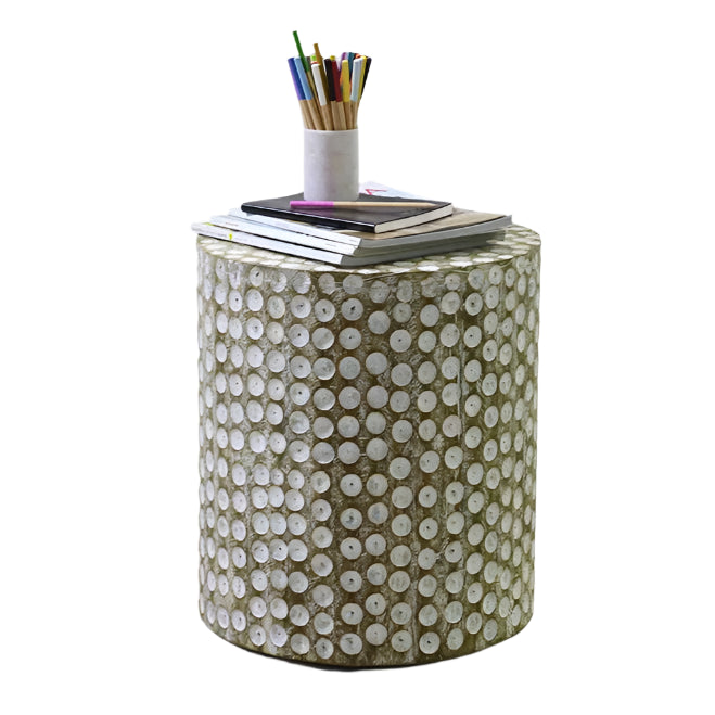 Dot Side Table - Distressed White