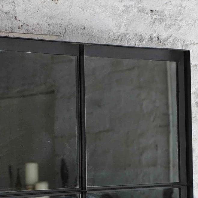 Loft Black Iron Floor Mirror – 18 block