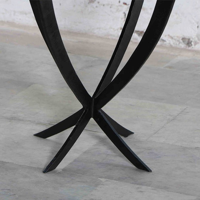 Montreal Side Table - Black Base & White Marble