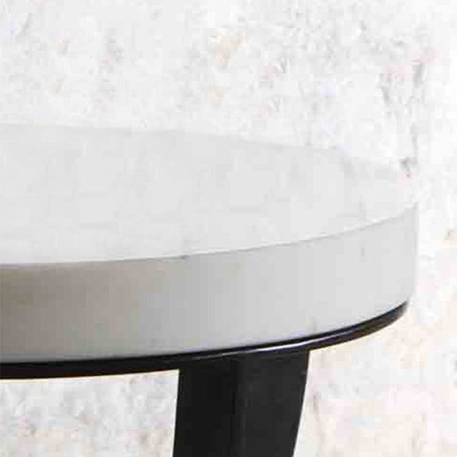 Montreal Side Table - Black Base & White Marble