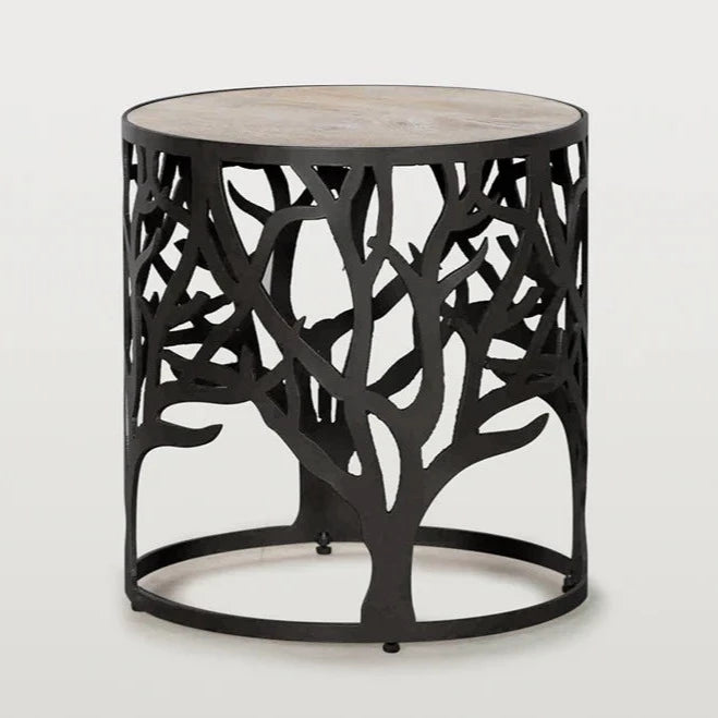Tree of Life Side table - Whitewash Top