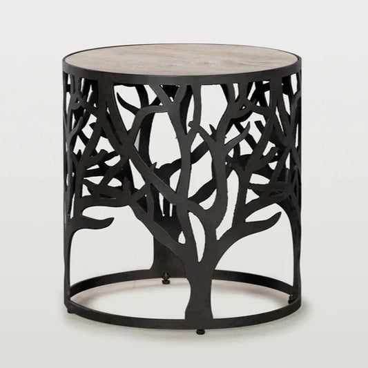 Tree of Life Side table - Whitewash Top