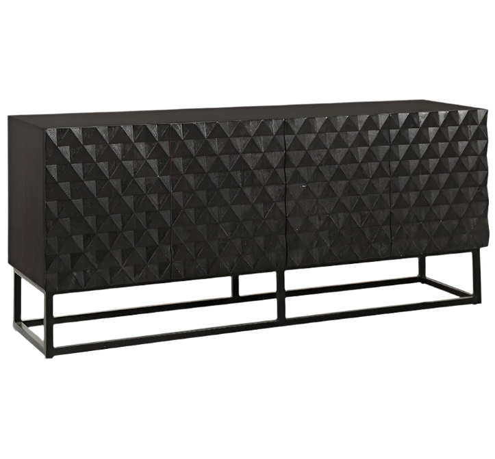 Basque Sideboard/Buffet Cabinet - Black/Dark Brown