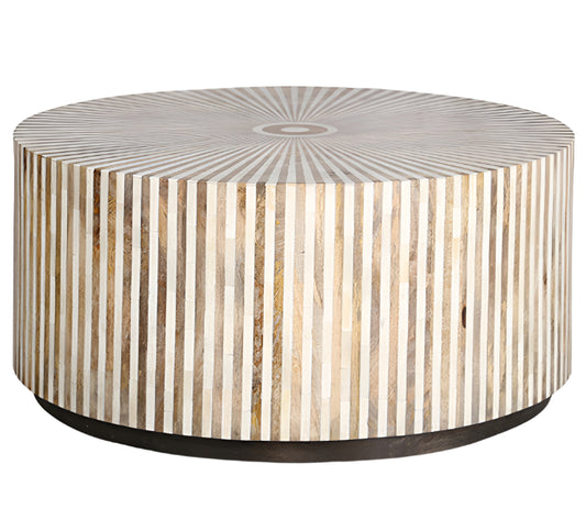 Stripe Bone Inlay Coffee Table - Natural