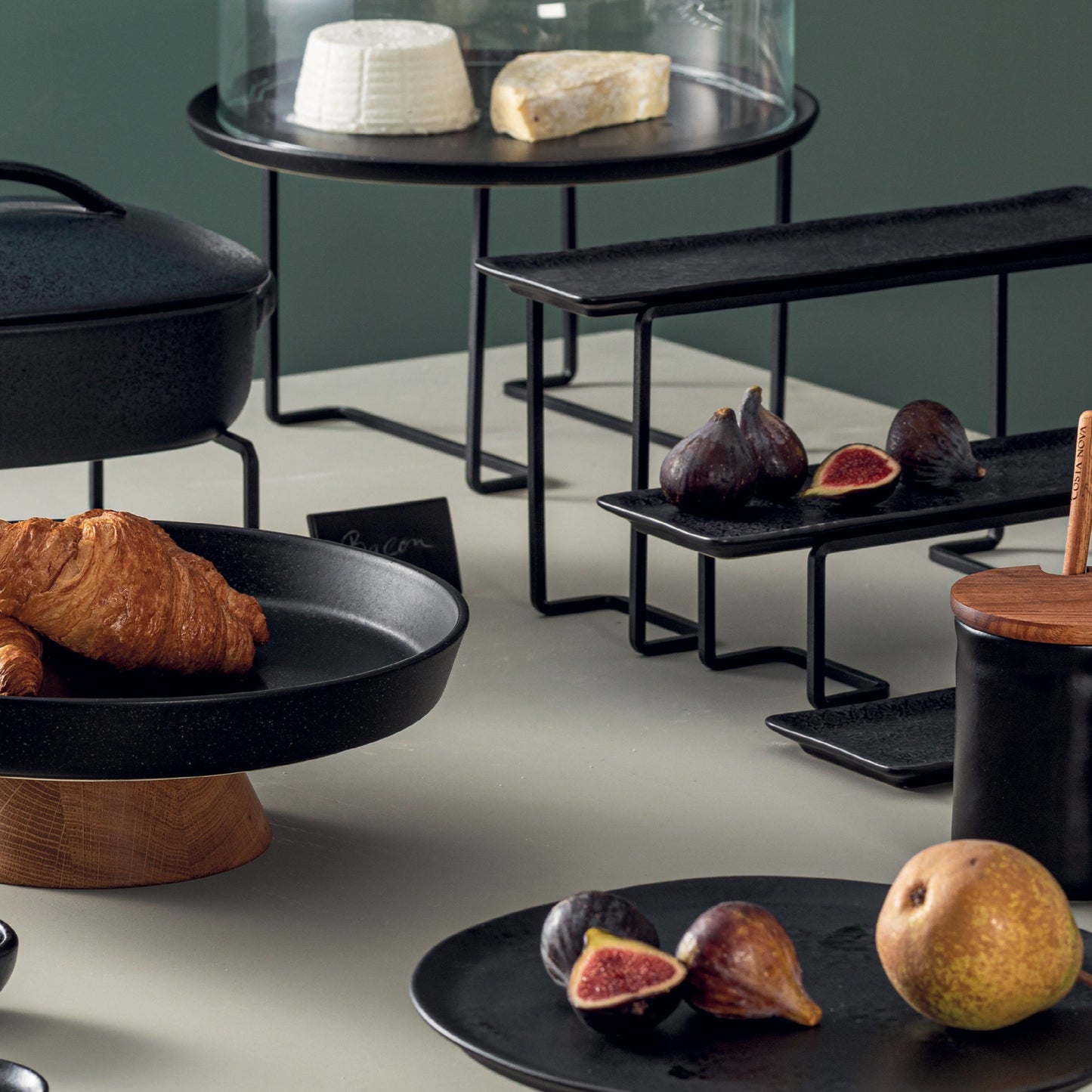 Boutique Serving Platter - Wooden Base