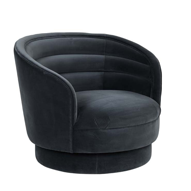 Luca Grand Swivel Occasional Chair - Blue Charcoal