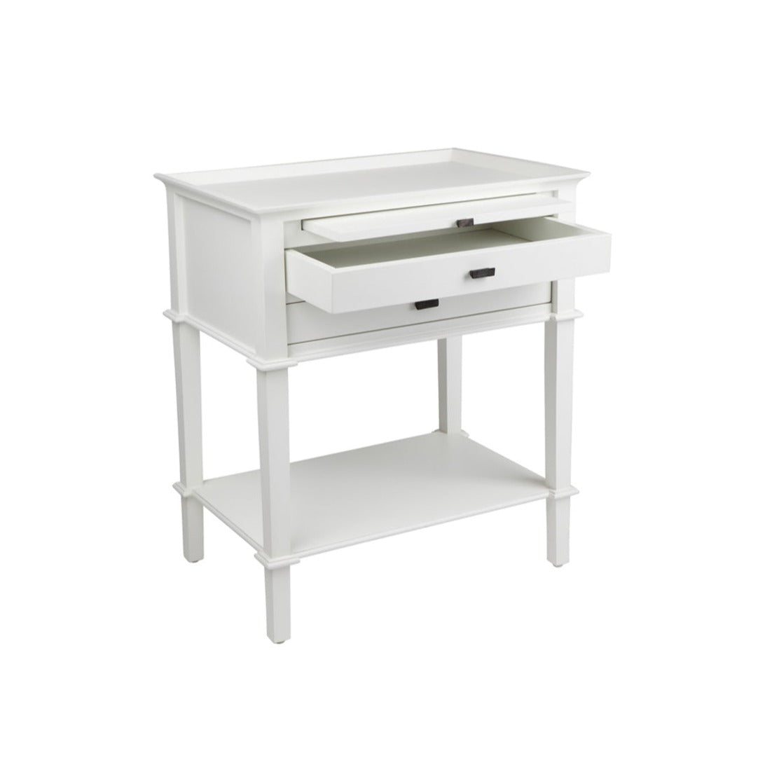 Manhattan 2 Drawer Bedside Table - White