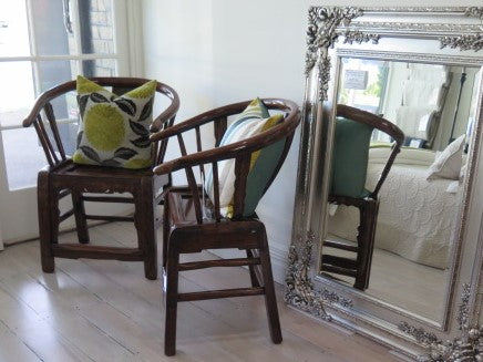 Antique Asian Horseshoe Chairs - Pair