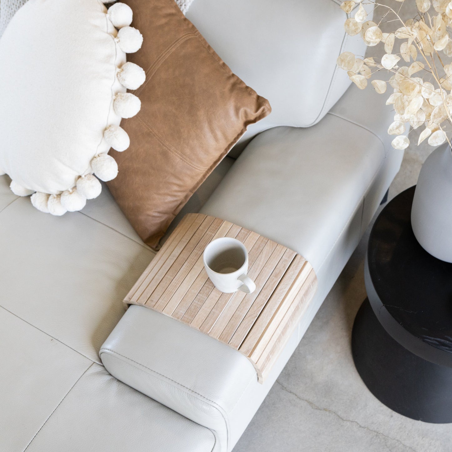 Armrest Side Tray - Natural Oak