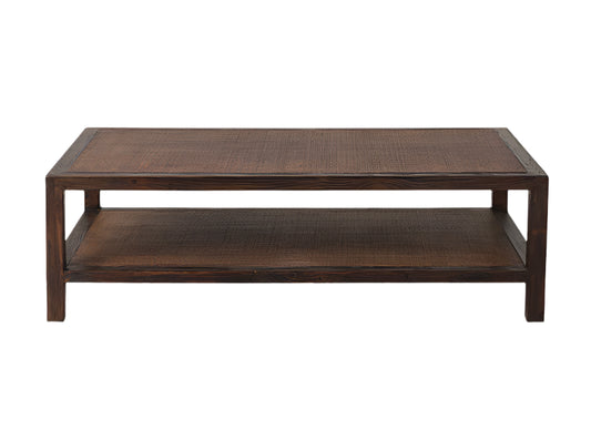 Rattan Top Coffee Table - Antique Asian Style