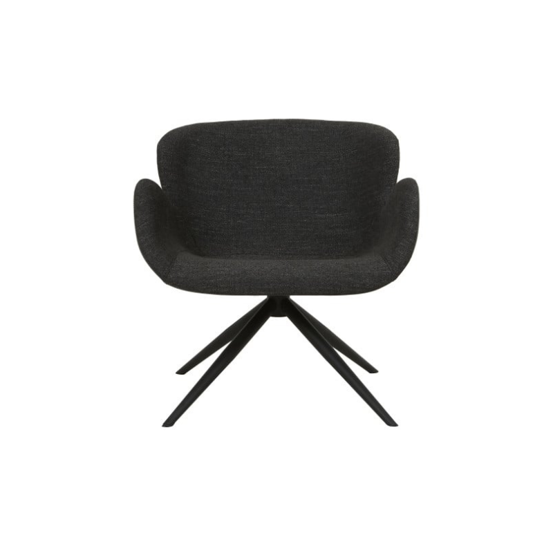 Astrid Swivel Arm Chair - Lead Speckle/Black
