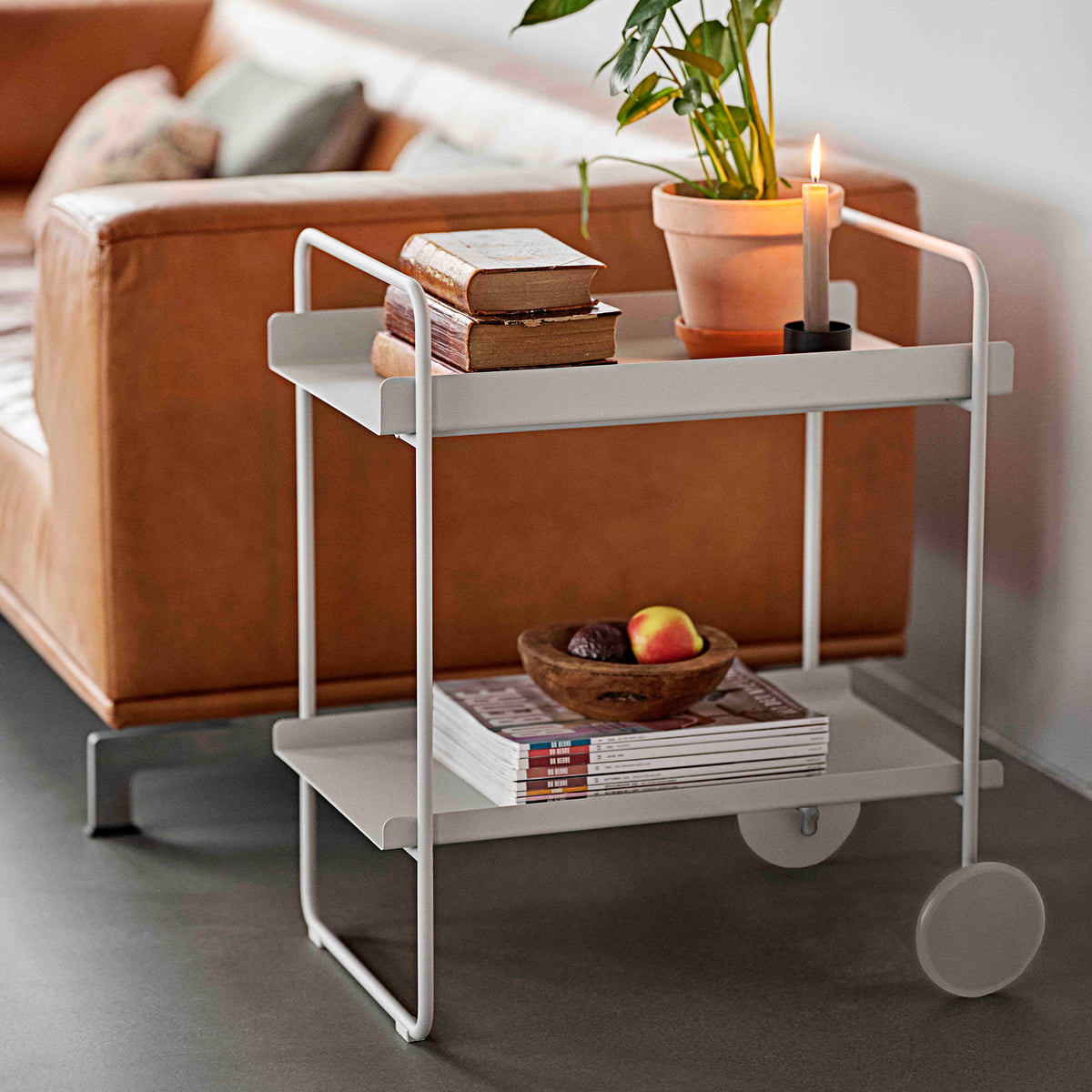Cocktail Bar Trolley - Soft Grey