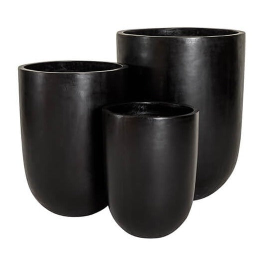 Kandara Tall Outdoor Planters - Black (3 Sizes)