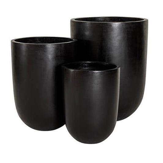 Kandara Tall Outdoor Planters - Black (3 Sizes)
