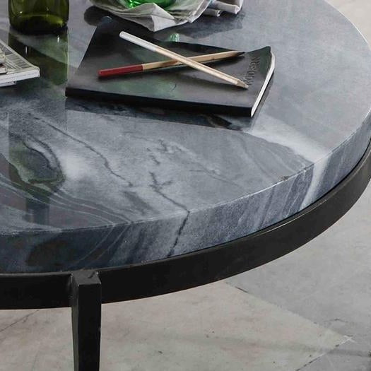 Tangent Large Coffee Table - Grey/Black Marble Top