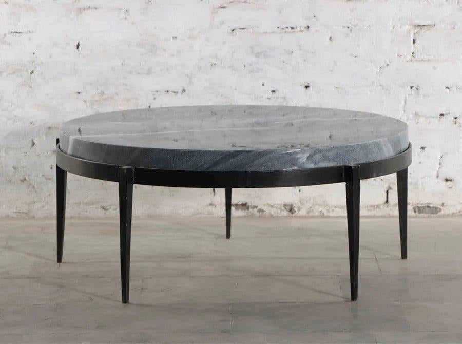 Tangent Large Coffee Table - Grey/Black Marble Top