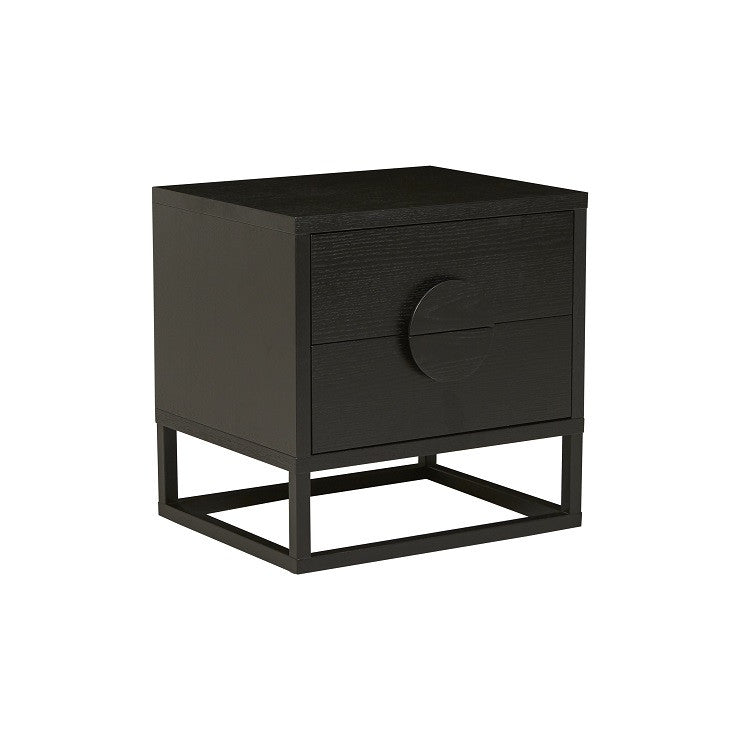 Benjamin 2 Drawer Bedside – Black Oak