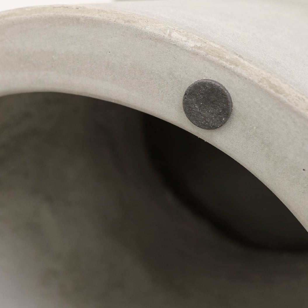 Round Outdoor Stool/Side Table - Weathered Cement