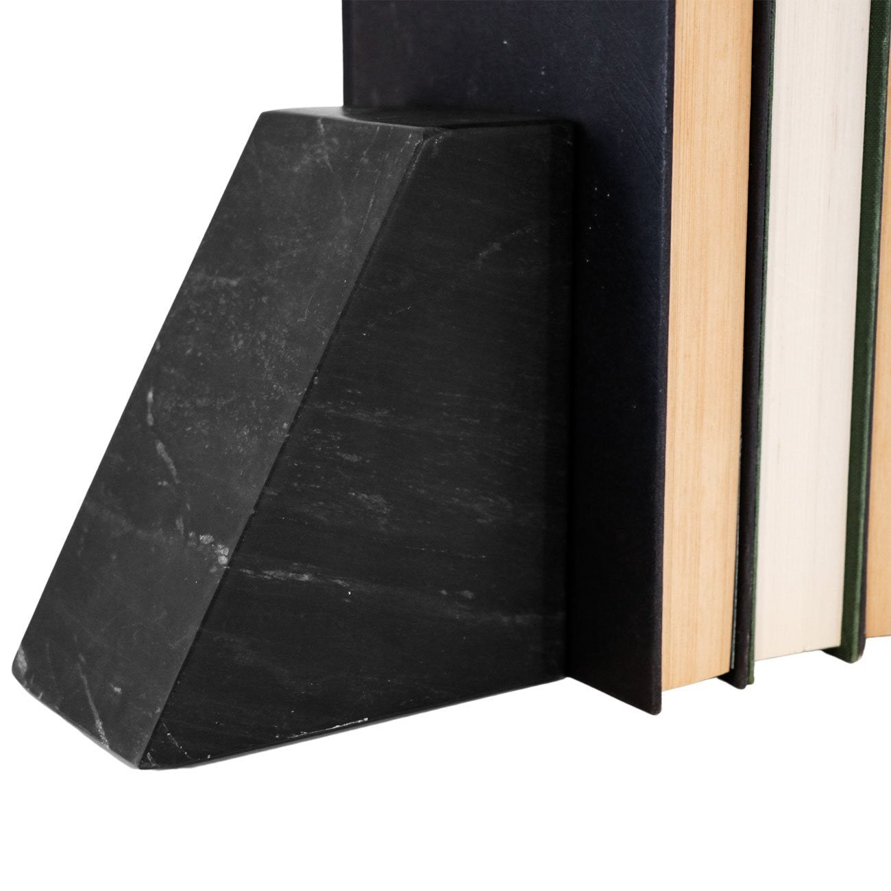 Marble Bookends Pair - Black