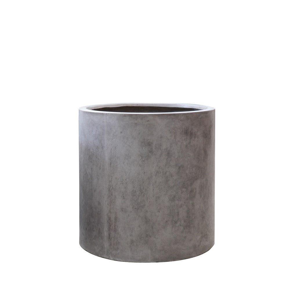 Mikonui Cylinder Outdoor Planter - Weathered Cement (3 Sizes)