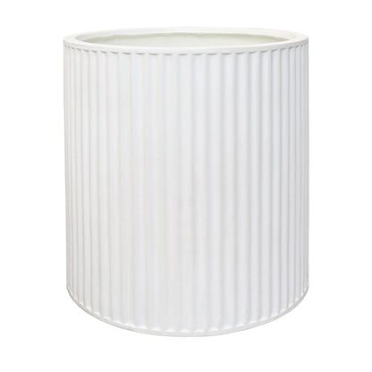 Piako Ribbed Cylinder Outdoor Planter - White (3 Sizes)