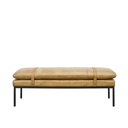 Baxter Ottoman/Bench Seat - Tan Leather