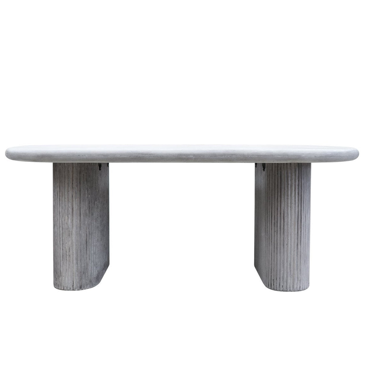Grey Outdoor Dining Table with Pillar style bases 