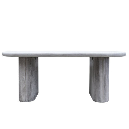 Grey Outdoor Dining Table with Pillar style bases 