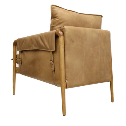 Saddle Occasional Chair - Tan Leather