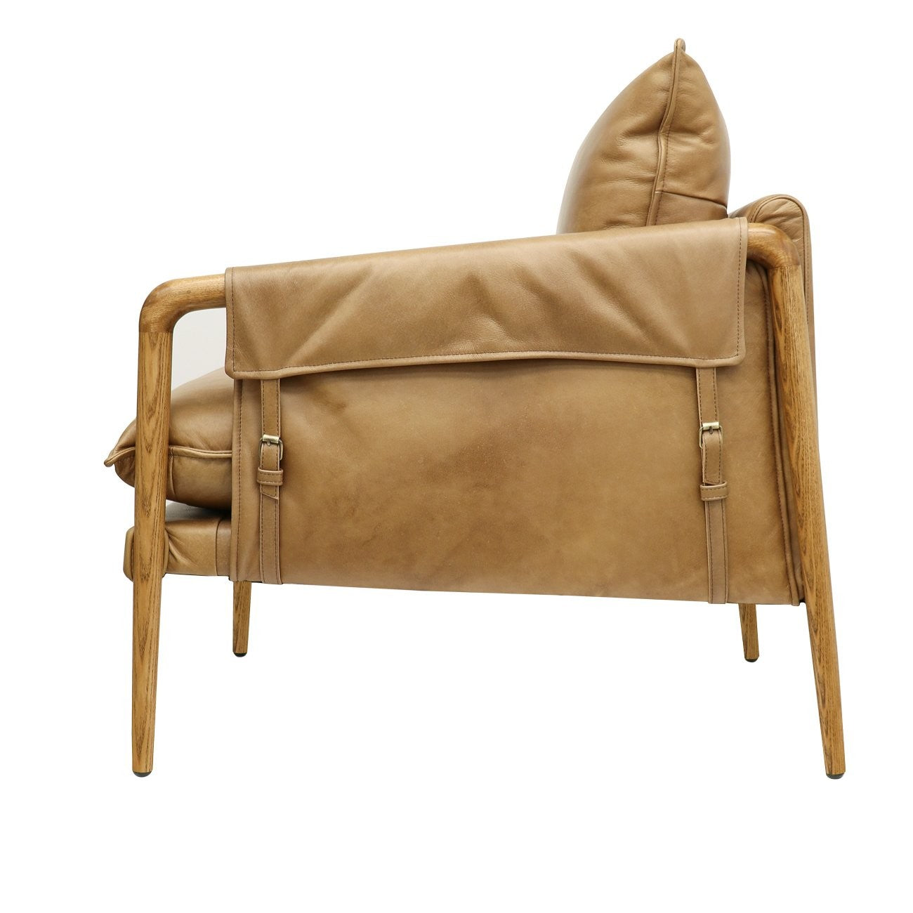 Saddle Occasional Chair - Tan Leather