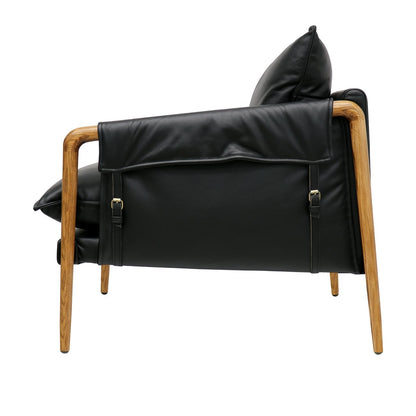 Saddle Occasional Chair - Black Leather