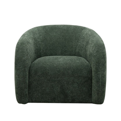 Green swivel armchair on a white background