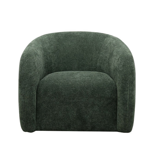 Green swivel armchair on a white background