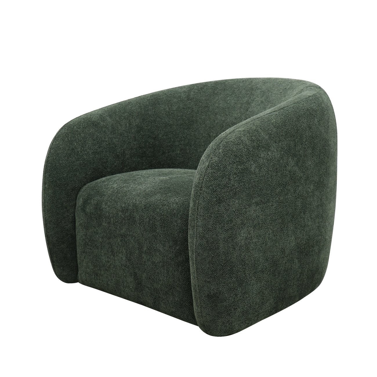 Green swivel armchair on a white background