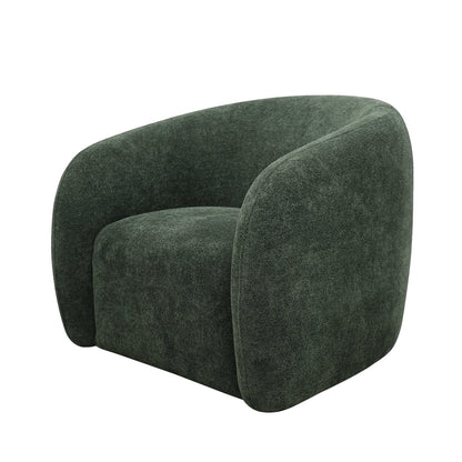 Green swivel armchair on a white background