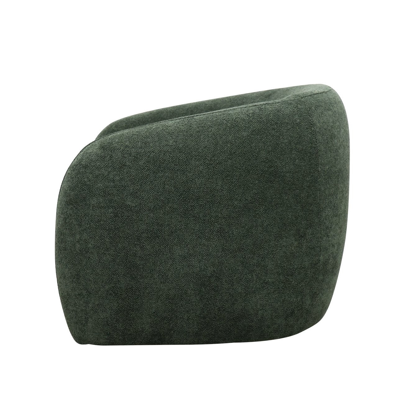 Green swivel armchair on a white background