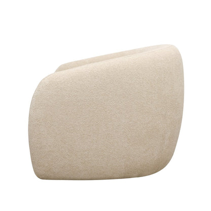 Natural swivel armchair on a white background