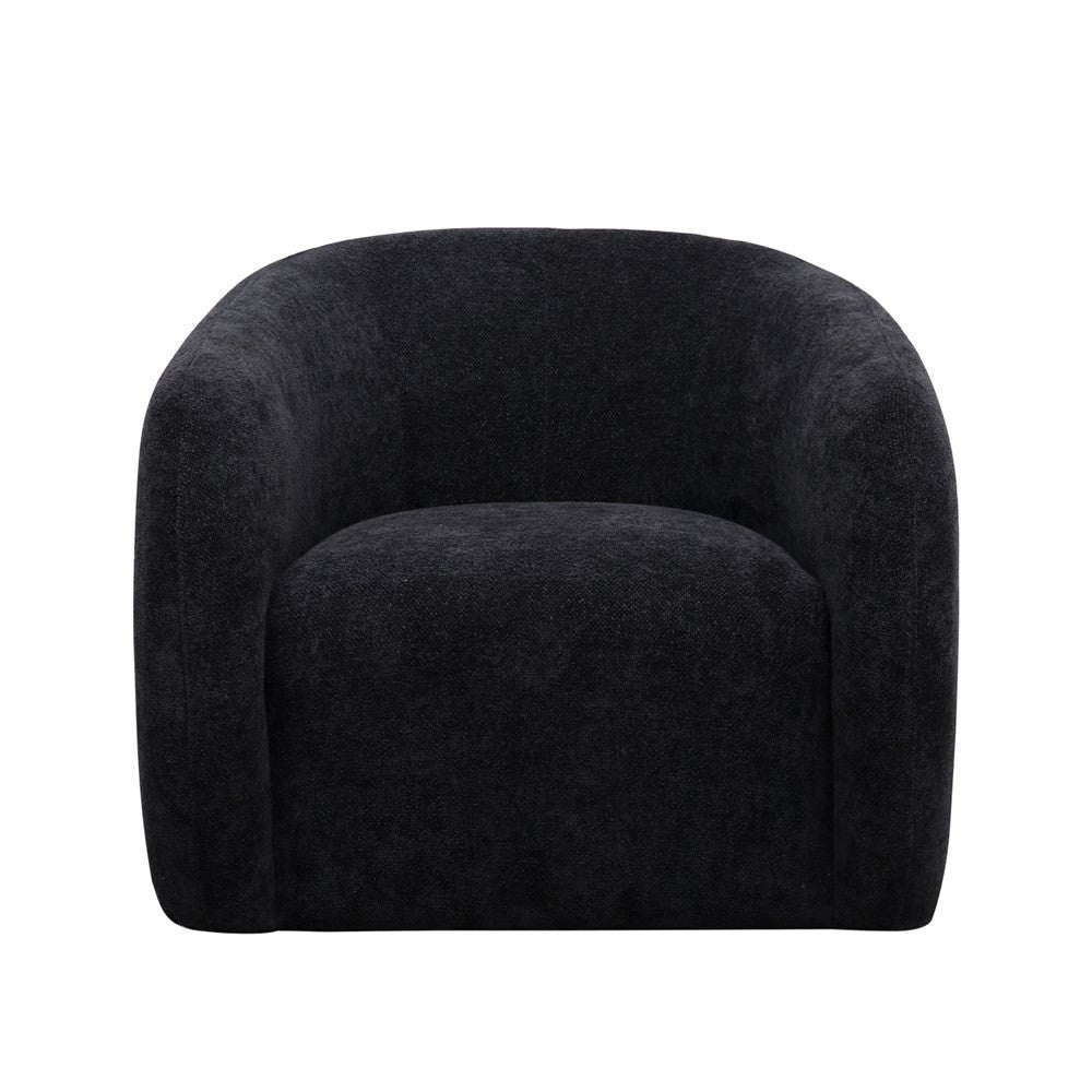 Black swivel armchair on a white background
