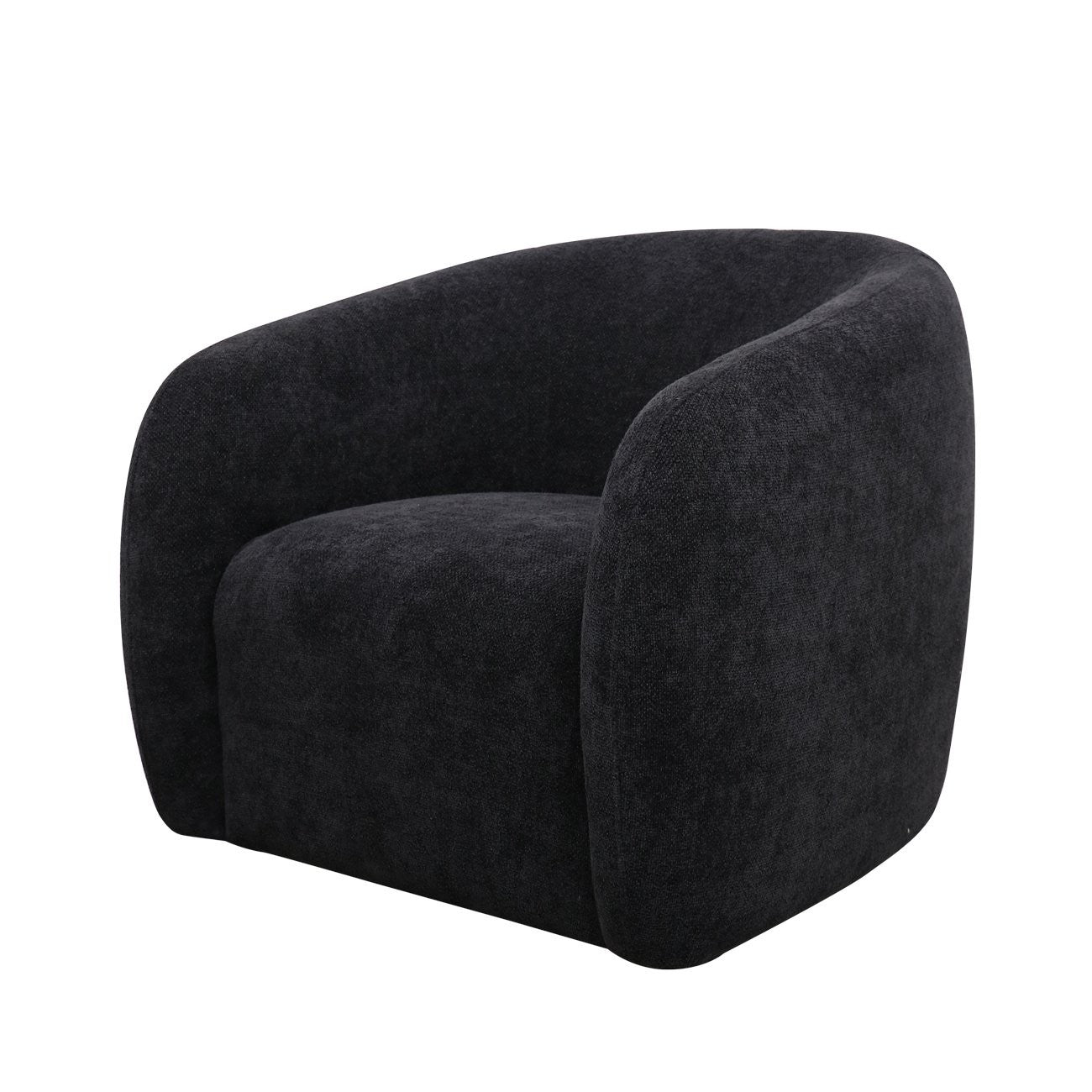 Black swivel armchair on a white background