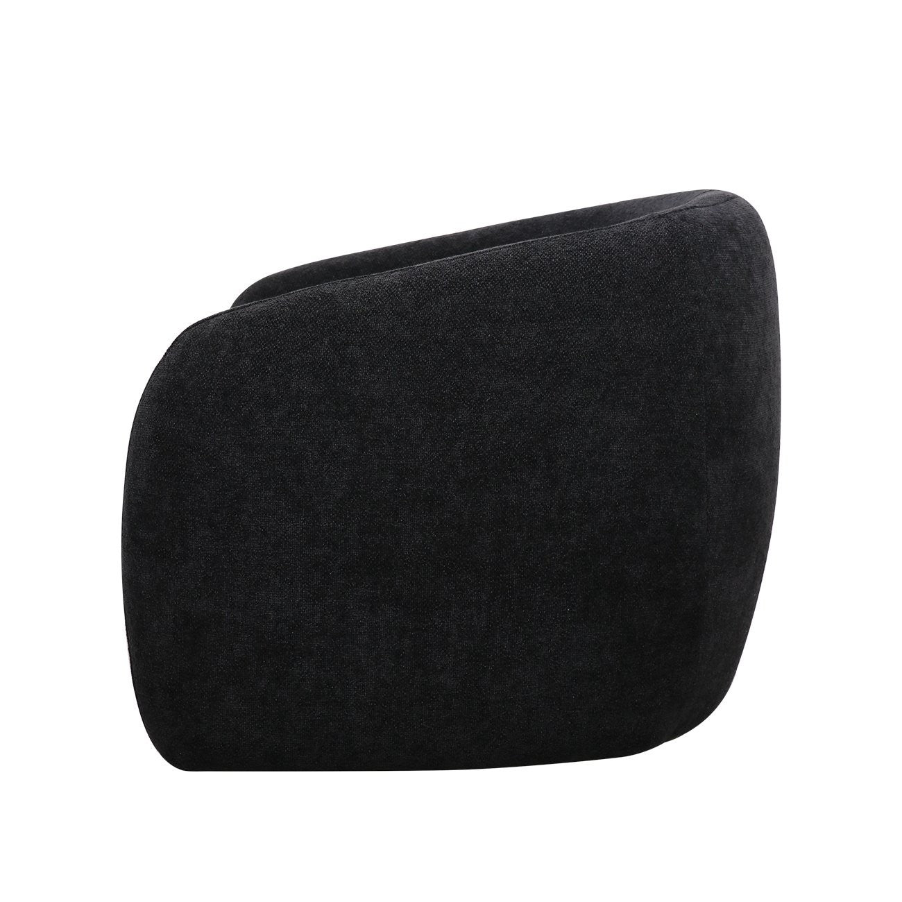 Black swivel armchair on white background