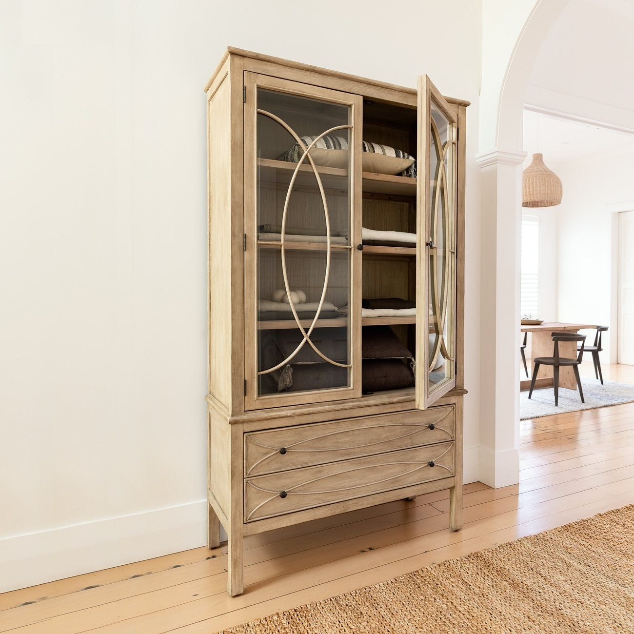 Claremont Display Cabinet - Light Grey