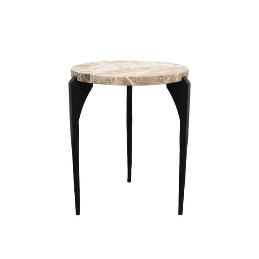 Ariana Side Table - Beige Marble Top