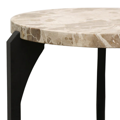 Ariana Side Table - Beige Marble Top