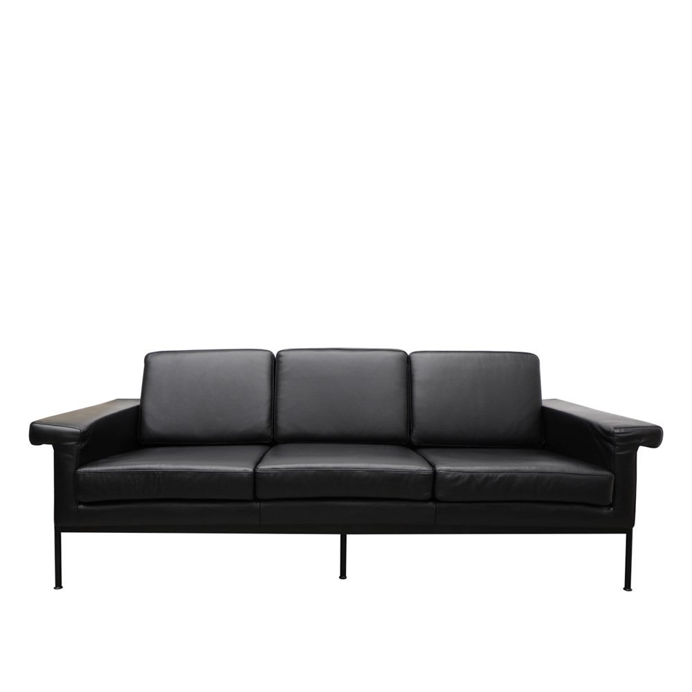 Lorenzo 3 Seater Sofa - Black Leather