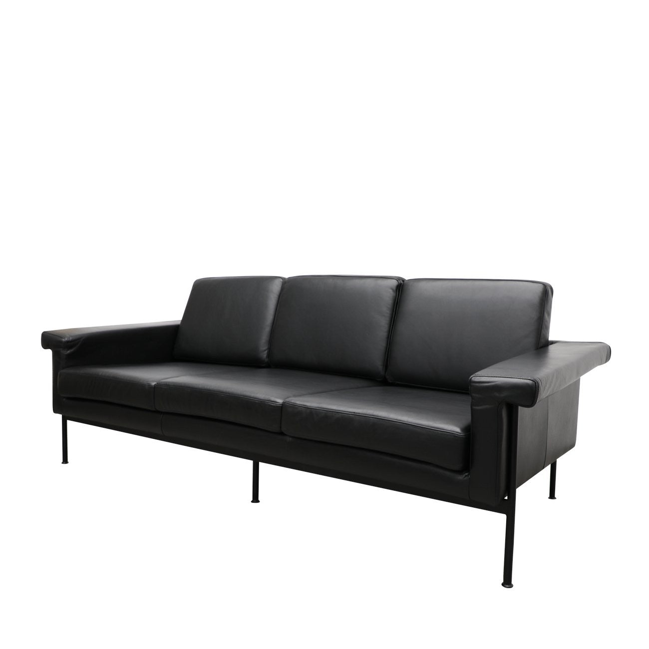 Lorenzo 3 Seater Sofa - Black Leather